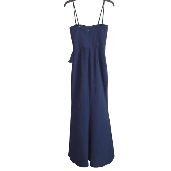 Dress The Population Kai Blue Split Front Gown With Straps Size XS - Picture 2 of 7